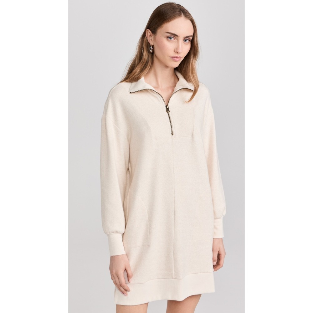 Farherty Legend Quarter Zip Dress Small Eco-friendly Casual Cozy Minimalist Chic